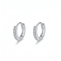 Dainty Pavé Diamond-Look CZ Huggie Earrings – SH002