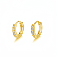 Dainty Pavé Diamond-Look CZ Huggie Earrings – SH002