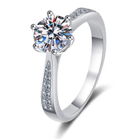 Moissanite Engagement Ring-6 Prongs Solitaire Ring-RM027