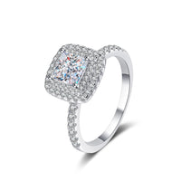Princess Cut Moissanite Ring White BG