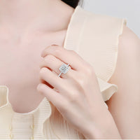 Princess Cut Moissnite Ring On Model