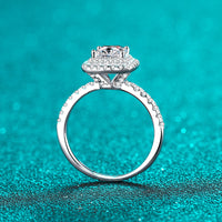 Princess Cut Moissante Ring Front Stand