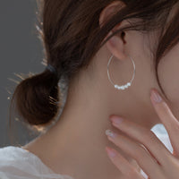 Pearl hoop earrings Silver modeling