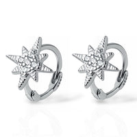 Dainty Star Huggie Hoop Earrings in 925 Sterling Silver, Gold or Silver Finish - SH031