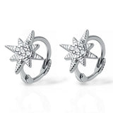 Dainty Star Huggie Hoop Earrings in 925 Sterling Silver, Gold or Silver Finish - SH031