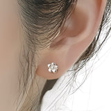 Small Flower Screw Back Stud Earrings in Sterling Silver - ESB020