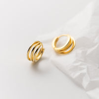 Silver Earrings Hoops gold pair