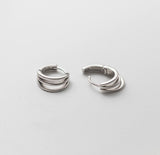Silver Earrings Hoops, white gold, open view