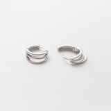 Silver Earrings Hoops, silver pair, open closure view