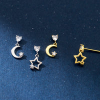 Silver Star Earrings two colors options