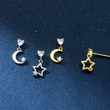 Silver Star Earrings two colors options