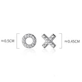 Letter X&O Asymmetry Studs Earrings