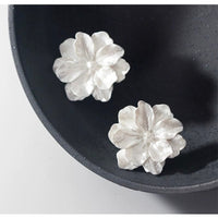 Giant Milk White Flower Earrings