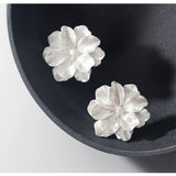 Giant Milk White Flower Earrings