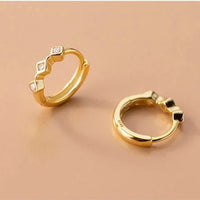 CZ Diamond Shape Huggies Hoop earrings