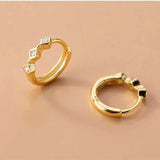 CZ Diamond Shape Huggies Hoop earrings