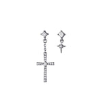 Asymmetry Cross Drop studs Earrings