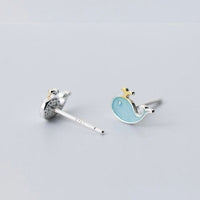 Small Marine Animals Dolphin Studs Earrings