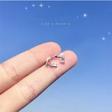 Tiny Dolphin Hollow out Studs Earrings