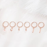 Small Dangle Huggie Hoop Earrings