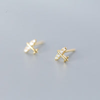 Mini Airplane Stud Earrings-ECZ010