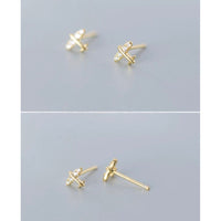 Mini Airplane Stud Earrings-ECZ010
