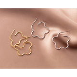 Flower Hoop Stud Earrings