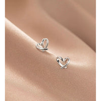 Tiny Heart Stud Earrings-Finger Heart Emoji Earrings-SS046