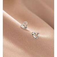 Tiny Heart Stud Earrings-Finger Heart Emoji Earrings
