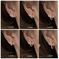 CZ Paved diamonds Huggies Hoop Earrings