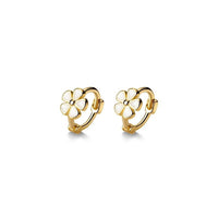 Flower Small Hoop Huggie Earrings-SH028