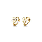Flower Small Hoop Huggie Earrings-SH028