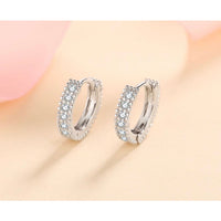 Moissanite Diamonds Huggie Earrings-Classic Moissanite Huggie Hoops