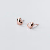 Rose Gold Heart Stud Earrings-SS008