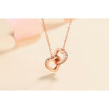 Heart Moissanite Necklace-Two Heart Shape necklace