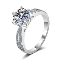 Moissanite Solitaire six Prongs Statement Ring