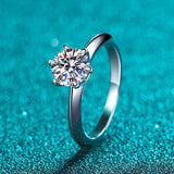 Classic Solitaire Moissanite Engagement Ring;