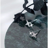 Sparkling Silver Small Star Stud Earrings