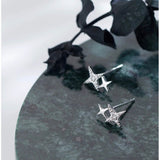 Sparkling Silver Small Star Stud Earrings
