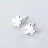 Jigsaw Puzzle Shape Studs Earrings