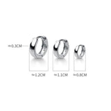 Solid Silver Small Huggie Earrings-SH005