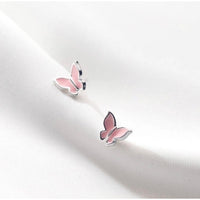 Pink Butterflies Stud Earrings-SS031