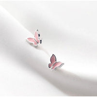 Pink Butterflies Stud Earrings
