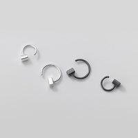 Solid Silver Half Hoop Earrings