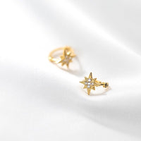 Small Star Hoop Huggies Earrings-SH031