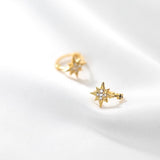 Small Star Hoop Huggies Earrings-SH031