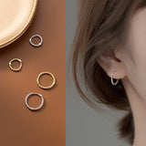 Twist Braids Hoop Huggies Earrings-SH010