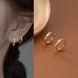 Diamonds Cuts Geometric Huggie Earrings-SH037