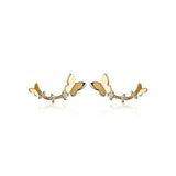 Long Butterflies w/ Chain Stud Earrings
