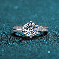 Moissanite Solitaire six Prongs Statement Ring-RM009